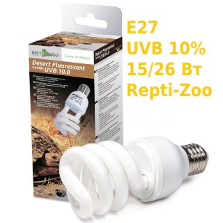 Уф лампа для рептилий Compact Desert 10.0 UVB 10% 15/26Вт E27 Repti-Zoo фото